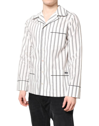 Dolce & Gabbana White Stripes Lounge Pajama Sleepwear Shirt