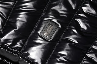 Dolce & Gabbana Black Logo Plaque Full Zip Puffer Jacket