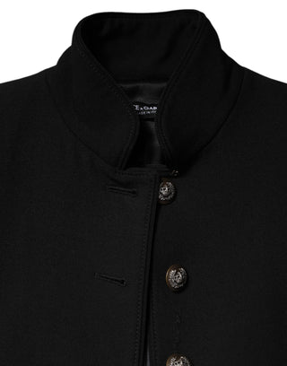 Dolce & Gabbana Black Wool Single Breasted Trench Coat Jacket