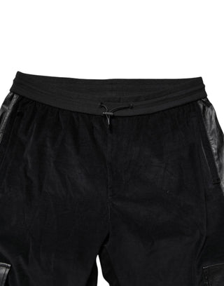 Dolce & Gabbana Black Cotton Cargo Jogger Sweatpants Pants