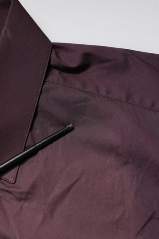 Dolce & Gabbana Burgundy Cotton GOLD Long Sleeves Shirt