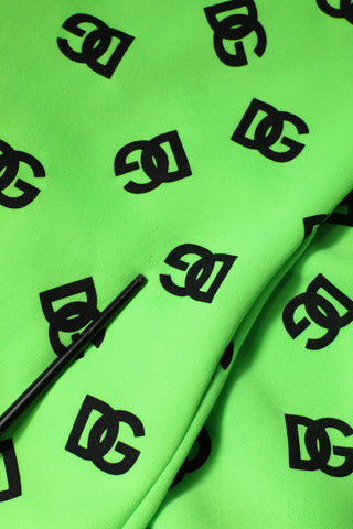 Dolce & Gabbana Green Polyester DGLogo Print Hooded Sweater