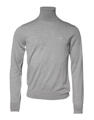 Dolce & Gabbana Gray Wool Knitted Men Pullover Sweater