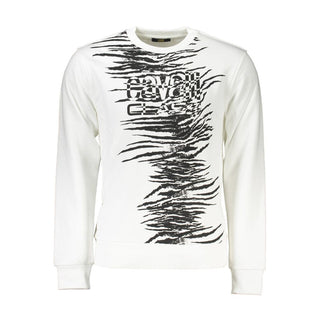 Cavalli Class White Cotton Sweatshirt