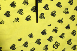 Dolce & Gabbana Yellow Cotton DG Heart Print Crew Neck T-shirt