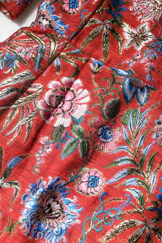 Dolce & Gabbana Red Floral Jacquard A-line Mini Dress