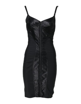 Dolce & Gabbana Black Spaghetti Strap Bodycon Sheath Dress
