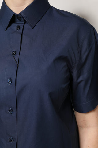 Dolce & Gabbana Blue Cotton Short Sleeves Button Down Top