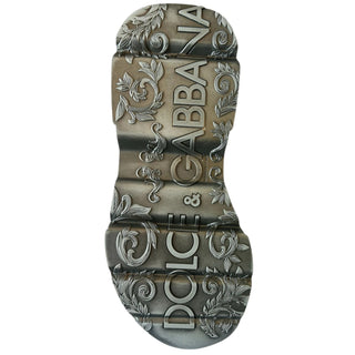 Dolce & Gabbana White Silver DAYMASTER Leather Sneakers Shoes