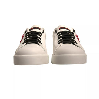 Dolce & Gabbana White Leather DG Logo Low Top Sneaker Shoes