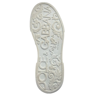 Dolce & Gabbana White Leather DG Logo Low Top Sneaker Shoes
