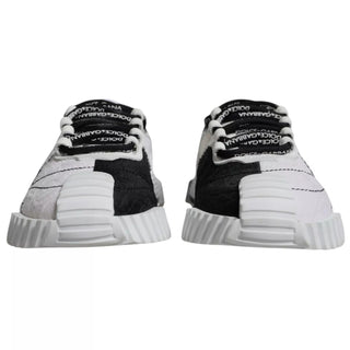 Dolce & Gabbana White Black Low Top NS1 Sneakers Shoes