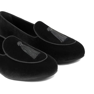 Charles Philip Black Velvet Loafer