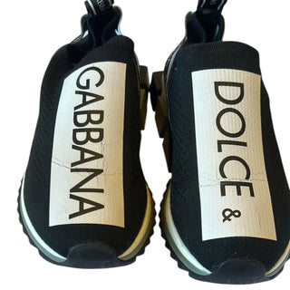 Dolce & Gabbana Black White Slip On Sorrento Sneakers Shoes