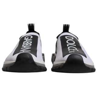 Dolce & Gabbana White Black Slip On Sorrento Sneakers Shoes