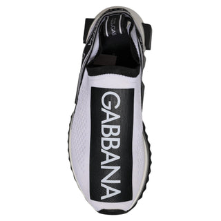 Dolce & Gabbana White Black Slip On Sorrento Sneakers Shoes
