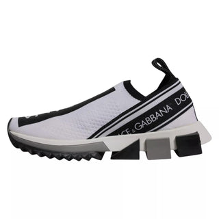 Dolce & Gabbana White Black Slip On Sorrento Sneakers Shoes