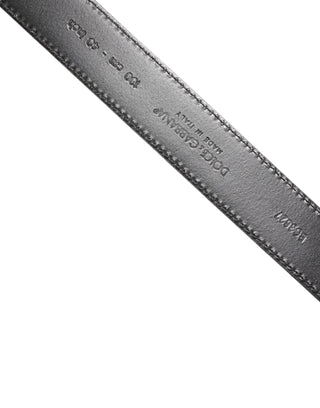 Dolce & Gabbana Black Calf Leather Classic Metal Buckle Belt