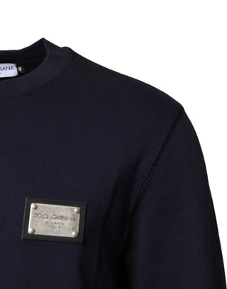 Dolce & Gabbana Dark Blue Logo Crew Neck Pullover Sweater