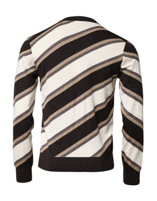 Dolce & Gabbana Multicolor Stripes Crew Neck Pullover Sweater