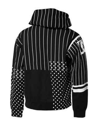 Dolce & Gabbana Black White Stripe Hooded Sweatshirt Sweater