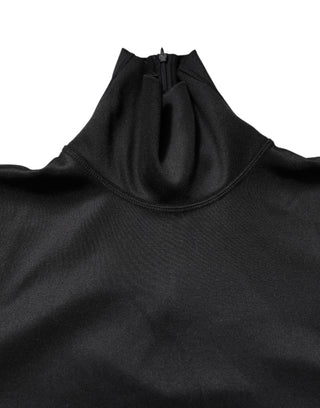 Dolce & Gabbana Black Polyester Turtleneck Pullover Sweater