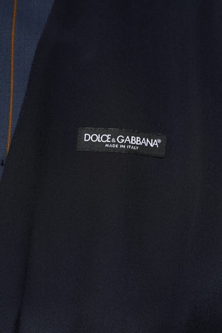 Dolce & Gabbana Blue Stripes Wool Formal Men Waistcoat Vest