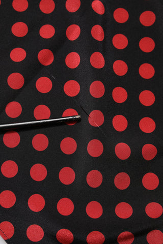 Dolce & Gabbana Black Red Polka Dot Silk Long Sleeves Top