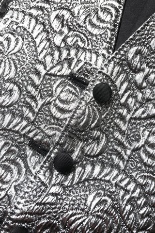 Dolce & Gabbana Silver Floral Jacquard Sleeveless Vest Top