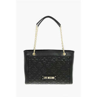 Moschino LOVE Quilted Faux Leather Tote Bag with Maxi Monogram