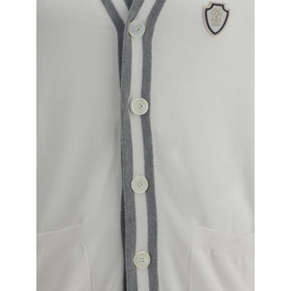 Brunello Cucinelli White Cotton Cardigan