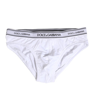 Dolce & Gabbana White Cotton Stretch Regular Brief Underwear
