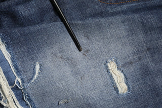 Dolce & Gabbana Blue Washed Tattered Cotton Men Jeans