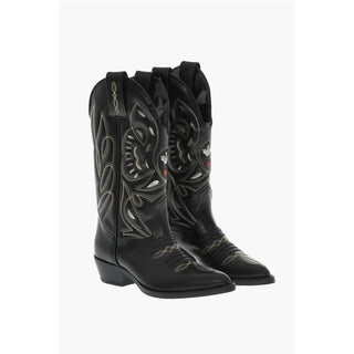 Dsquared² Embroidered VINTAGE Leather Texan Boots