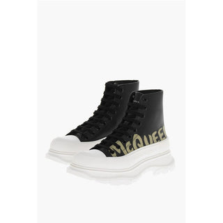 Alexander McQueen Printed Leather Boots with Platform