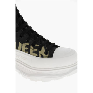 Alexander McQueen Printed Leather Boots with Platform