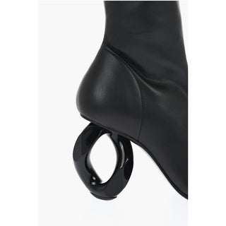 J.W.Anderson Pointed Leather CHAIN Thigh-High Boots With Statement Heel 9