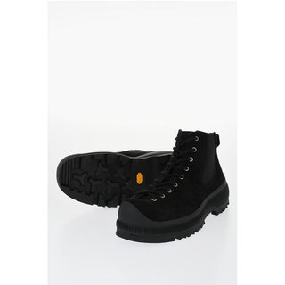 Jil Sander Suede Lace-up Chelsea Booties with Vibram Sole