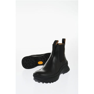 Jil Sander Leather Chelsea Booties with Vibram Sole