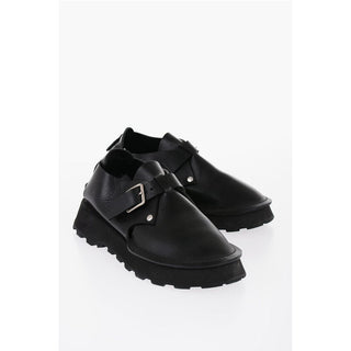 Jil Sander Leather Desert Booties with Front Buckle