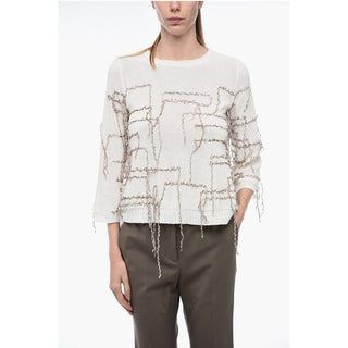 ArchivioB Flared Sweater with Fringe Application