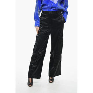 MSGM Satin Cargo Pants with Belt Loops
