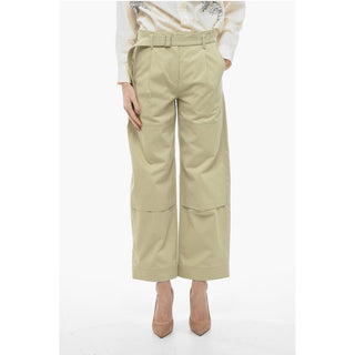Low Classic Belted Cargo Pants with Front Pleats