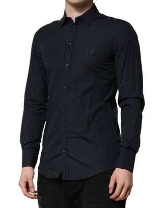 Dolce & Gabbana Dark Blue MARTINI Cotton Dress Formal Shirt