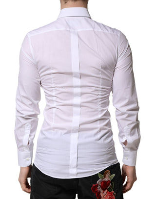 Dolce & Gabbana White GOLD Crown Bee Men Dress Formal Shirt