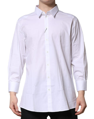 Dolce & Gabbana White GOLD Long Sleeves Dress Formal Shirt