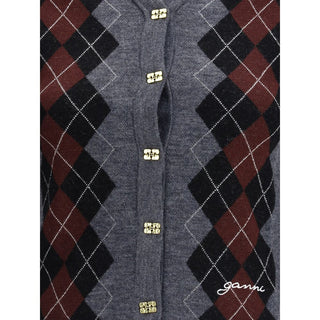Ganni Check Cardigan