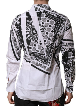 Dolce & Gabbana White MARTINI Bandana Print Formal Shirt