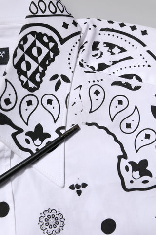 Dolce & Gabbana White MARTINI Bandana Print Formal Shirt