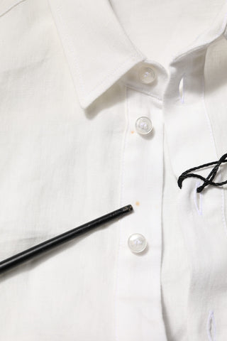 Dolce & Gabbana White DG Crown Embellish Dress Formal Shirt